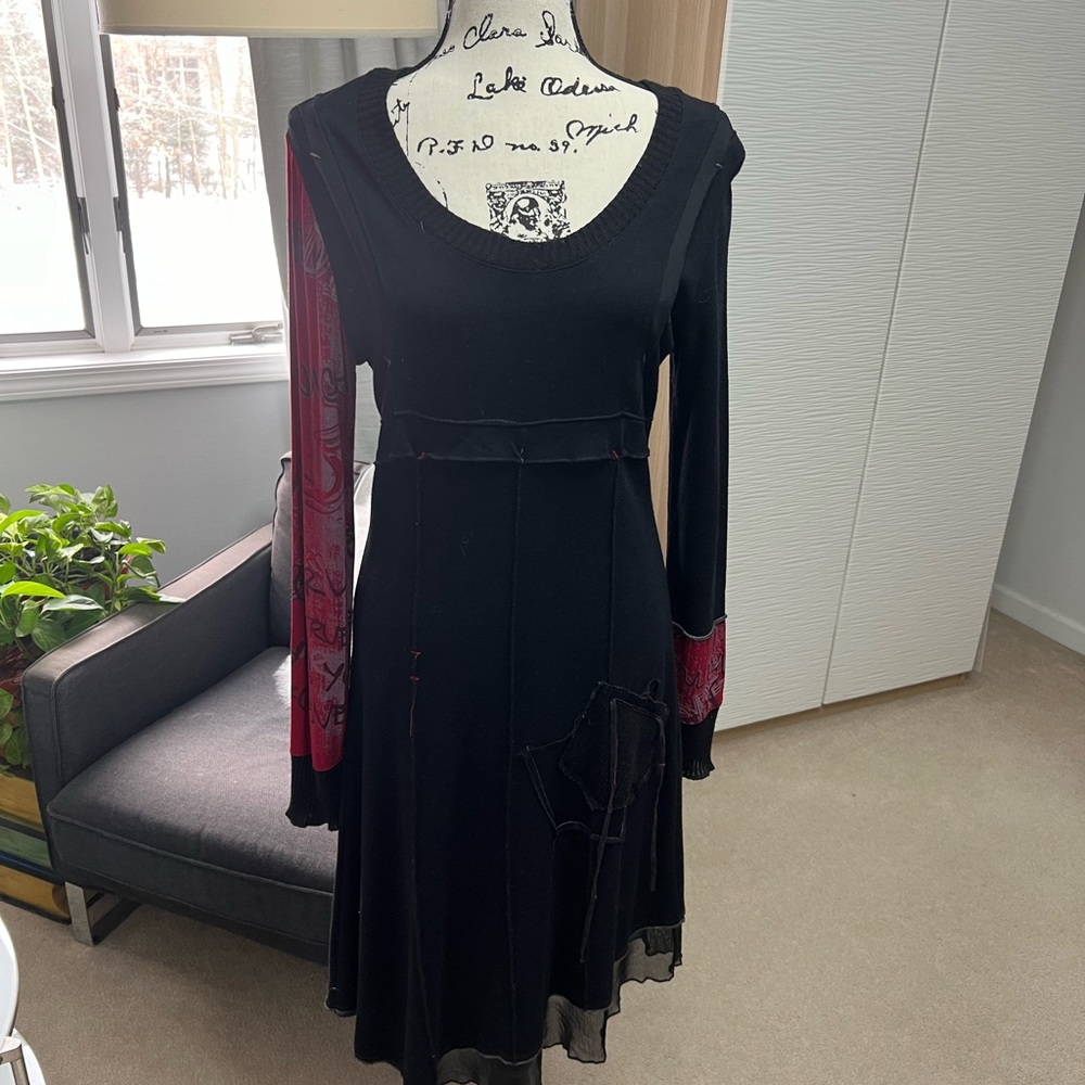 Planete Interdite Paris asymmetrical black dress size 2 (M/L)